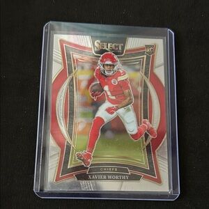 Panini Select Xavier Worthy Chiefs Card - Red, White, Gold